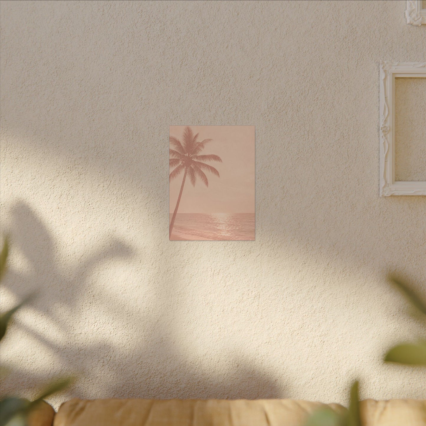 Blush Palm Beach — Matte Stretched Canvas Wall Art