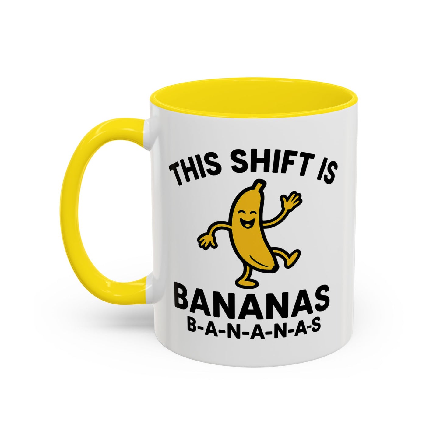 This Shift is Bananas Dancing Accent Mug (11, 15 oz)