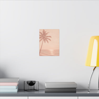 Blush Palm Beach — Matte Stretched Canvas Wall Art