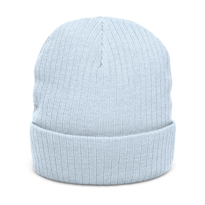 Jhora's Coffee Signature Embroidered Ribbed Beanie
