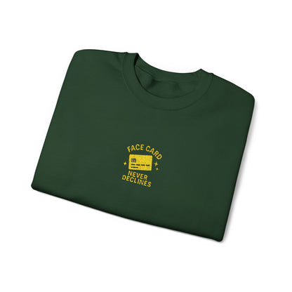 Face Card Never Declines Embroidered Crewneck Sweatshirt
