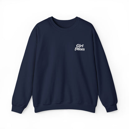 Girl Mom Retro Embroidered Crewneck Sweatshirt