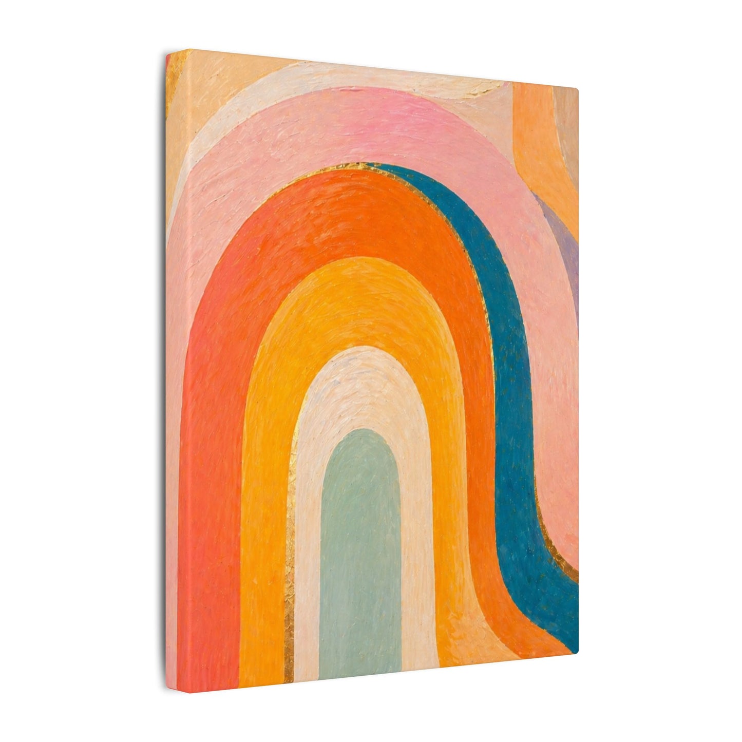 Retro Rainbow Arched Matte Canvas — Stretched Wall Art