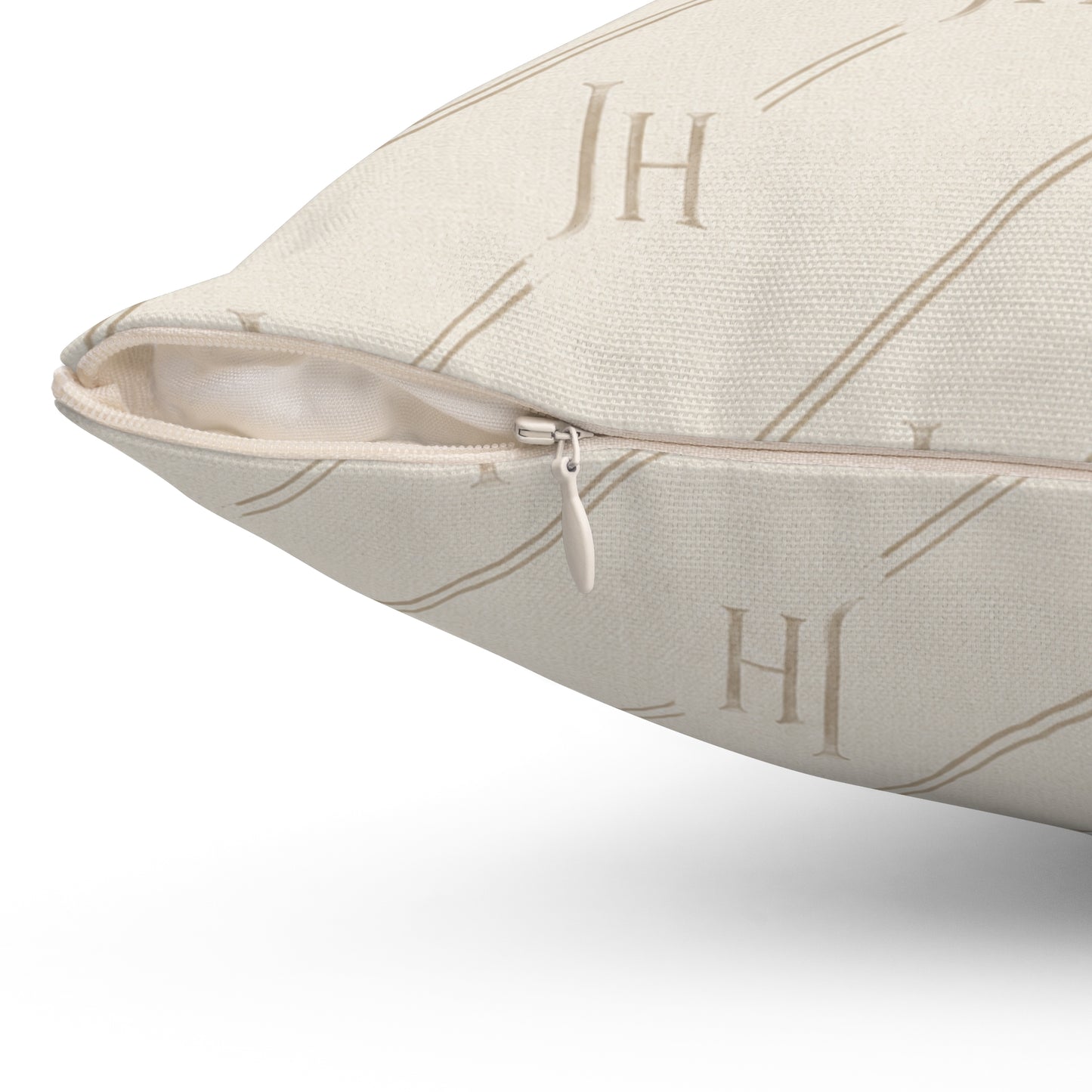 JH Signature Monogram Throw Pillow
