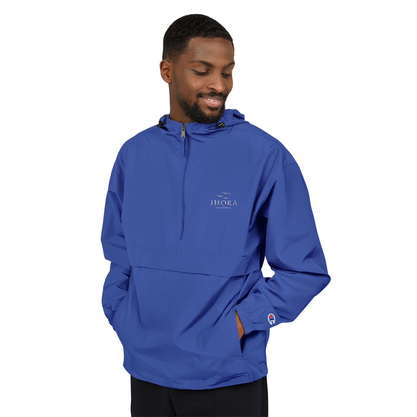Jhora California Personalized Embroidered Packable Anorak Windbreaker Jacket