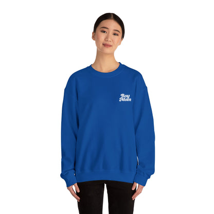 Boy Mom Retro Embroidered Crewneck Sweatshirt