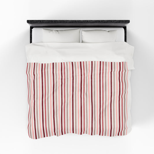 Love Stripes Velveteen Plush Blanket