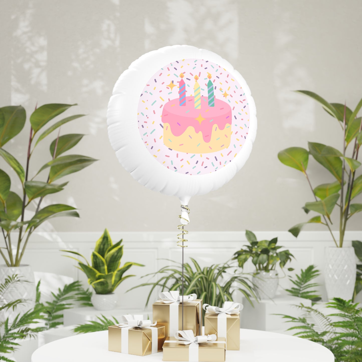 Pink Birthday Sprinkles Mylar Helium 22" Balloon