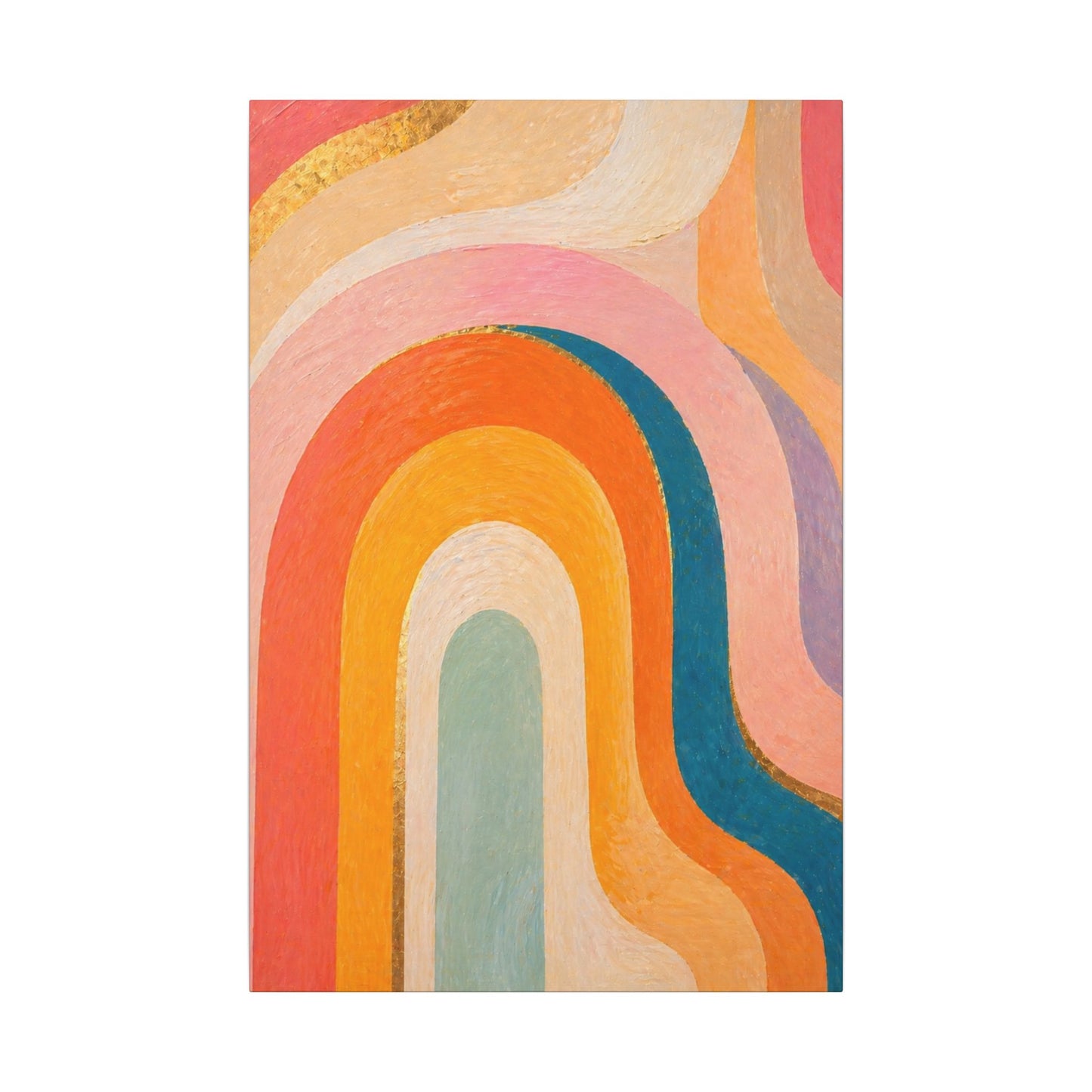 Retro Rainbow Arched Matte Canvas — Stretched Wall Art