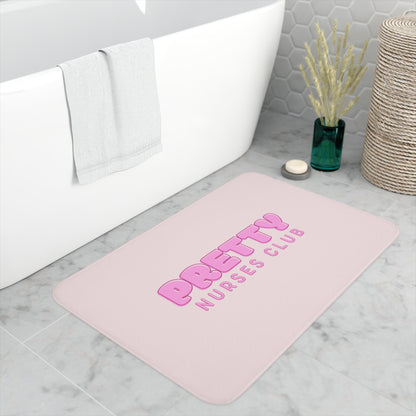 Pretty Nurses Club Pink Memory Foam Bath Mat