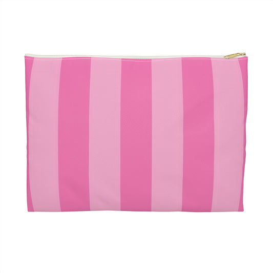 Pink Striped Accessory Pouch