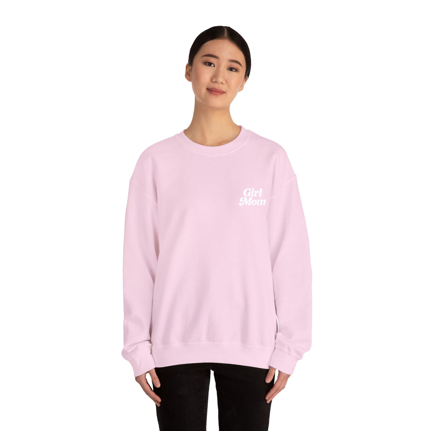 Girl Mom Retro Embroidered Crewneck Sweatshirt