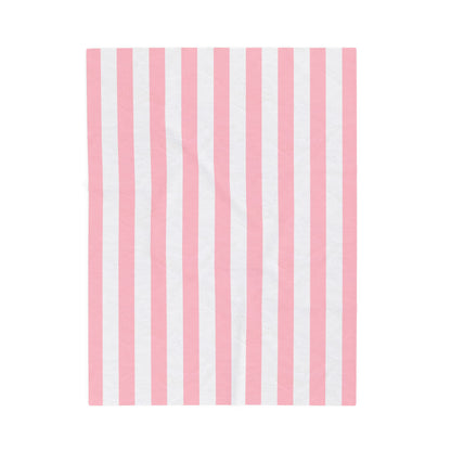 Pink Striped Summer Velveteen Plush Blanket