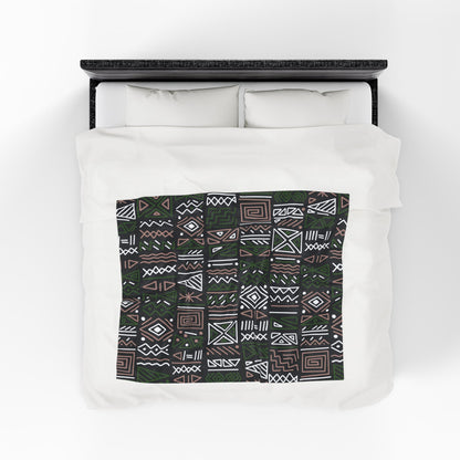 Nigerian Kente Cloth Velveteen Plush Blanket