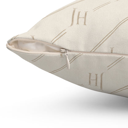 JH Signature Monogram Throw Pillow
