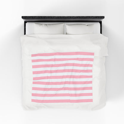 Pink Striped Summer Velveteen Plush Blanket