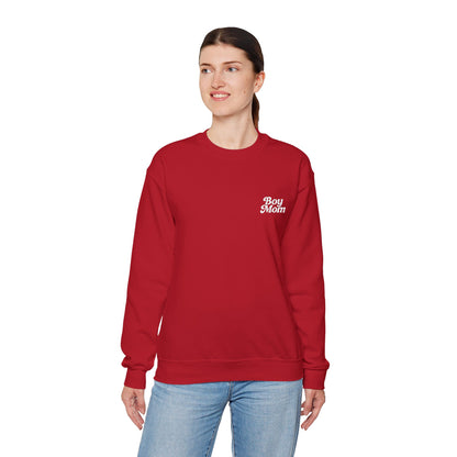 Boy Mom Retro Embroidered Crewneck Sweatshirt