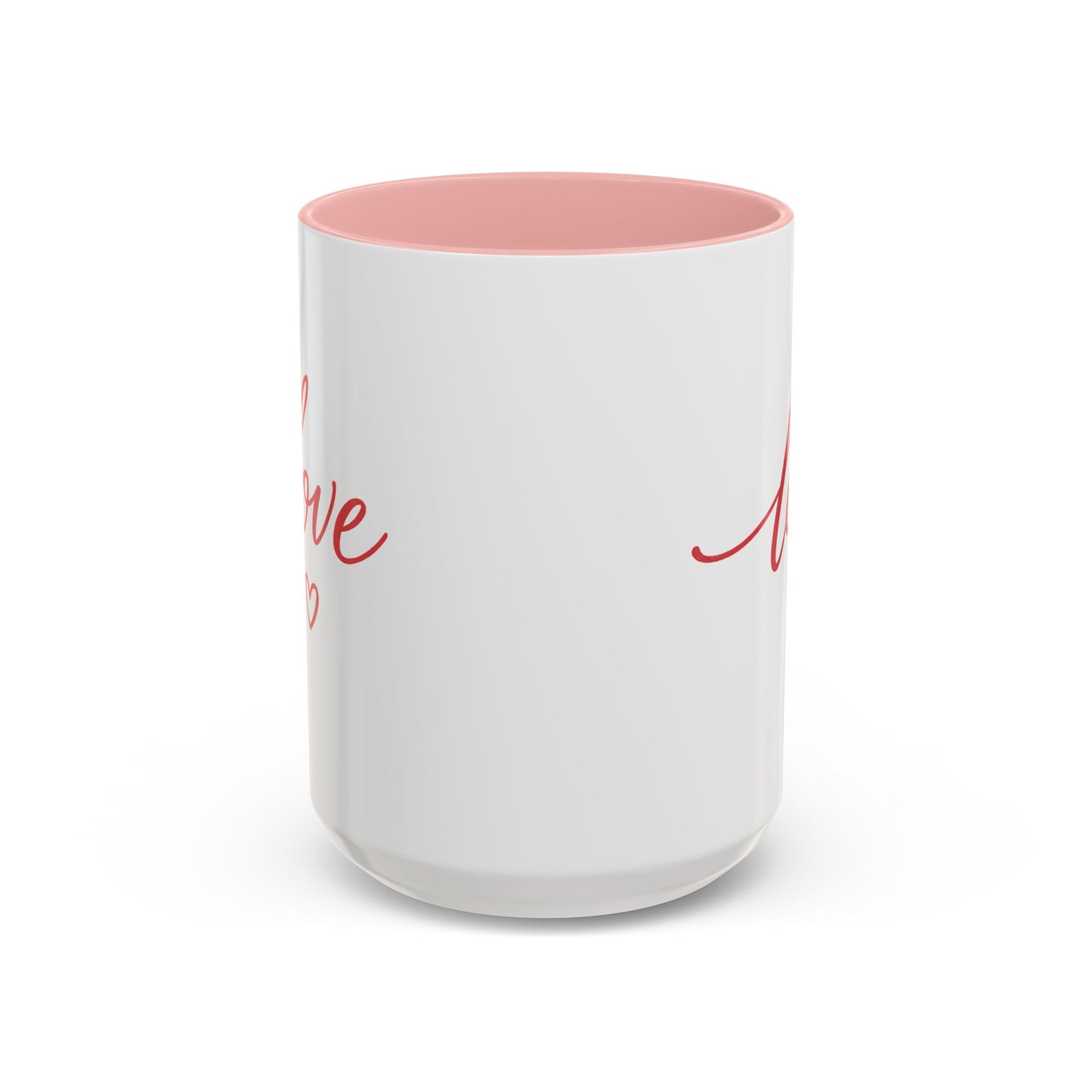 Love Script Accent Coffee Mug – Romantic Heart 11/15oz
