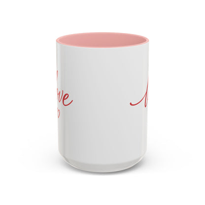 Love Script Accent Coffee Mug – Romantic Heart 11/15oz