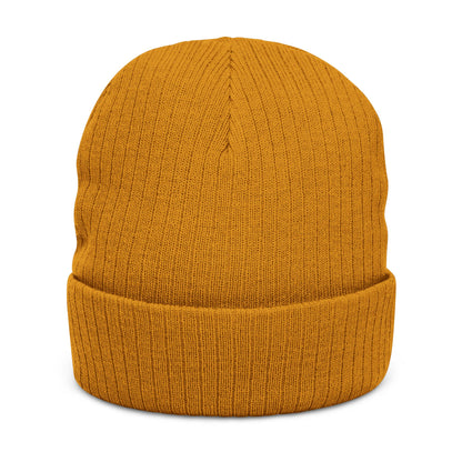 Jhora's Coffee Embroidered Ribbed Beanie