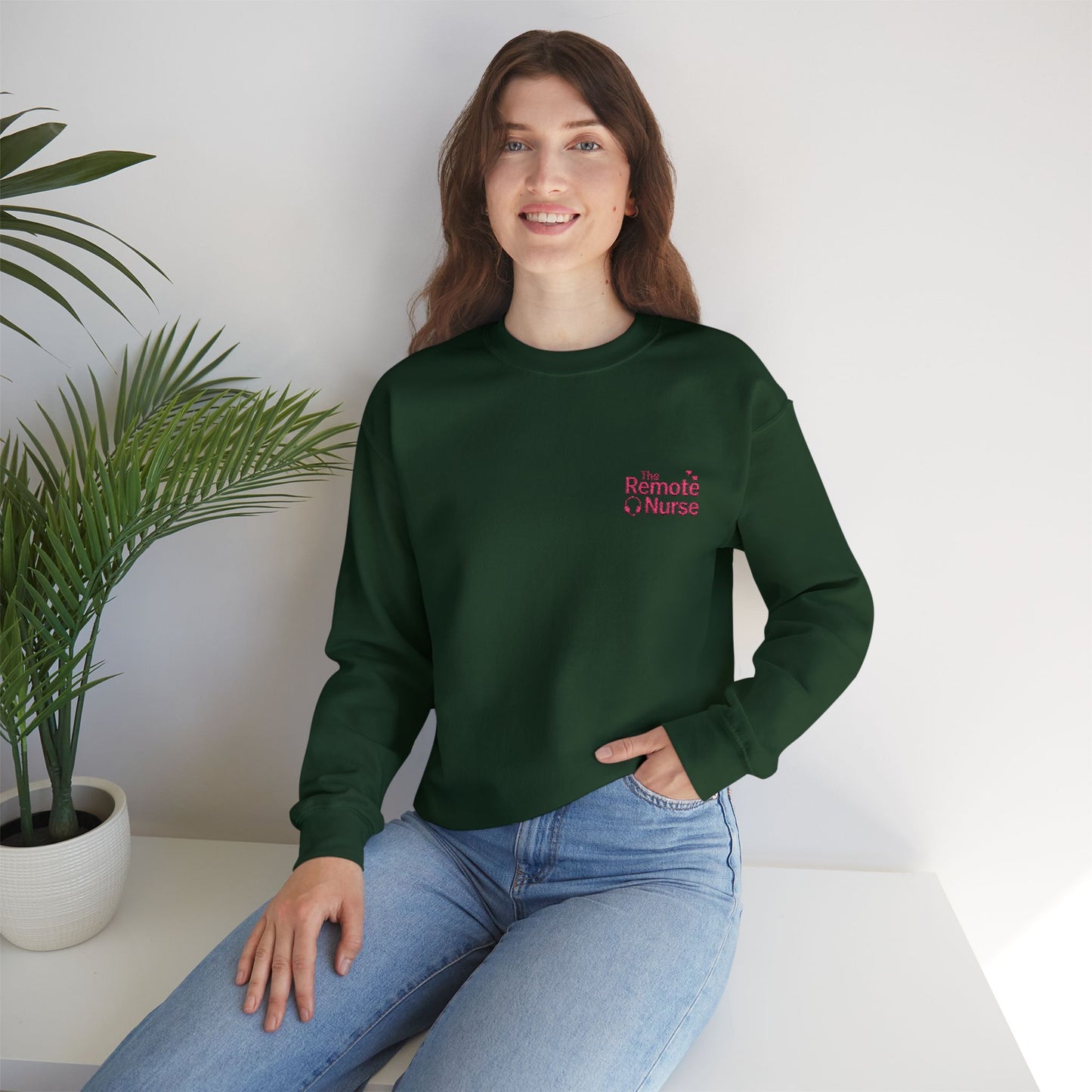 The Remote Nurse Embroidered Crewneck Sweatshirt