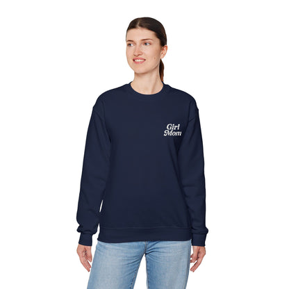 Girl Mom Retro Embroidered Crewneck Sweatshirt