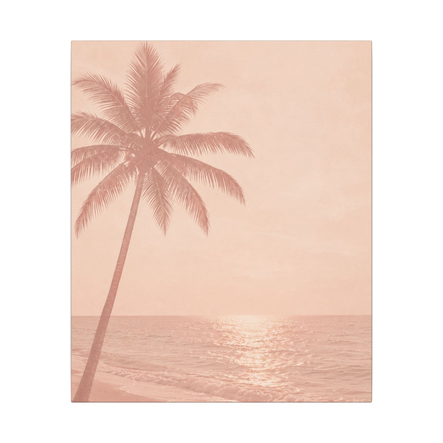 Blush Palm Beach — Matte Stretched Canvas Wall Art