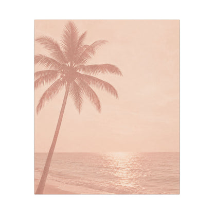 Blush Palm Beach — Matte Stretched Canvas Wall Art