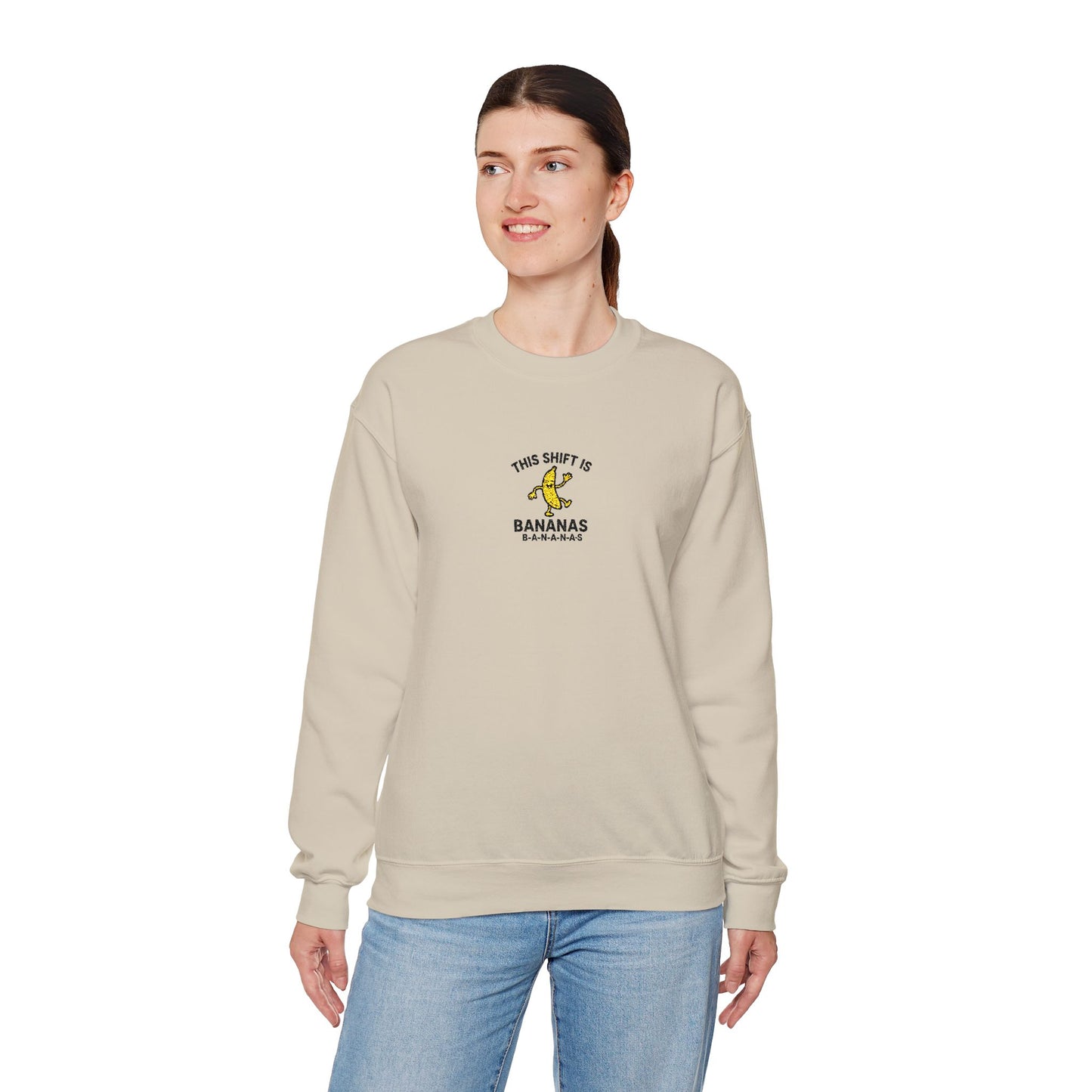 This Shift is Bananas Dancing Embroidered Crewneck Sweatshirt
