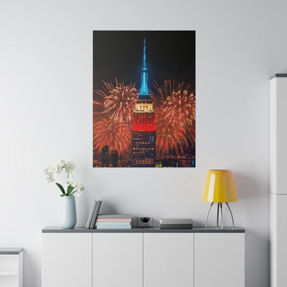 Fireworks in NYC Matte Canvas, Stretched