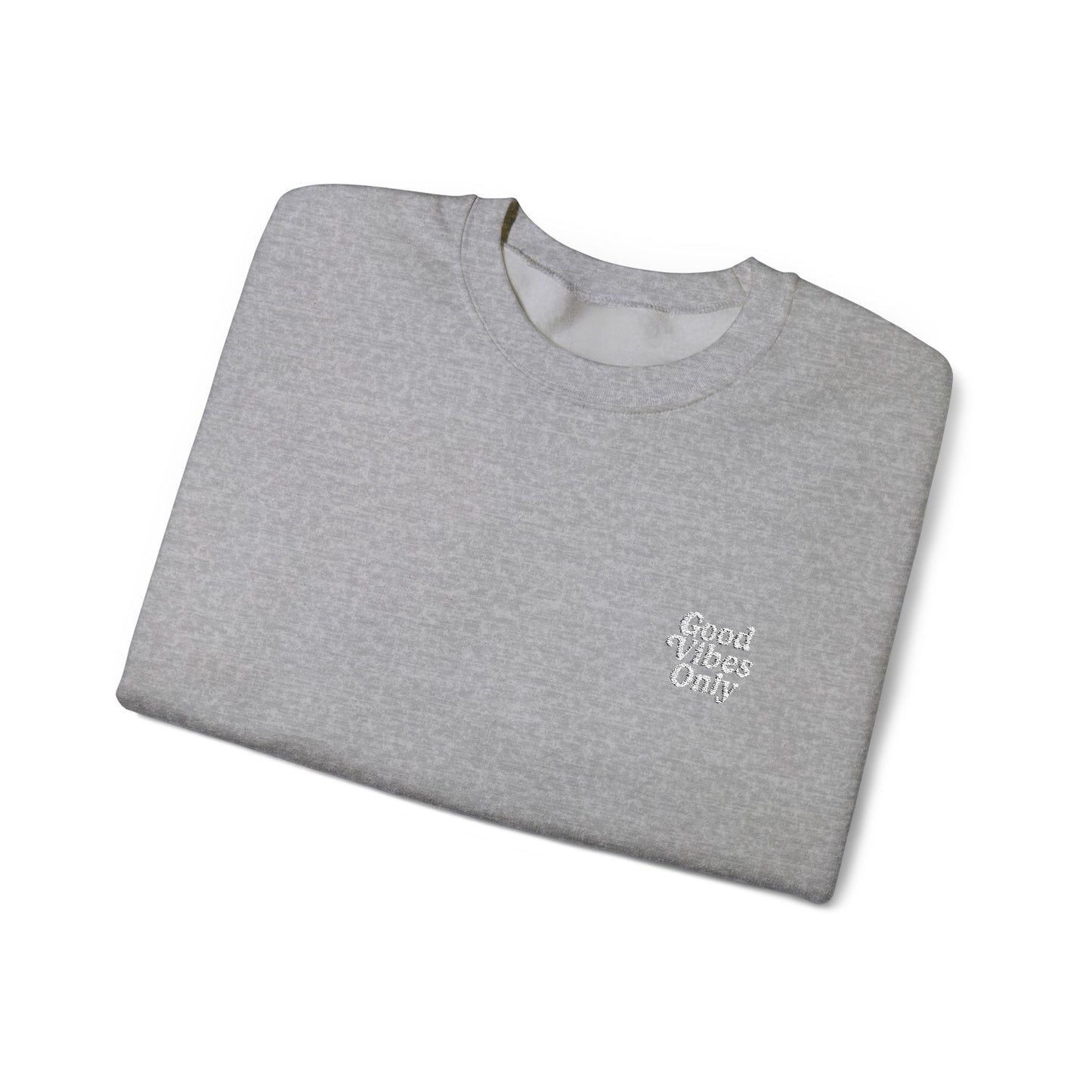 Good Vibes Only Retro Embroidered Crewneck Sweatshirt