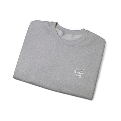 Good Vibes Only Retro Embroidered Crewneck Sweatshirt