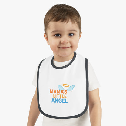 Mama's Little Angel Baby Bib with Contrast Trim