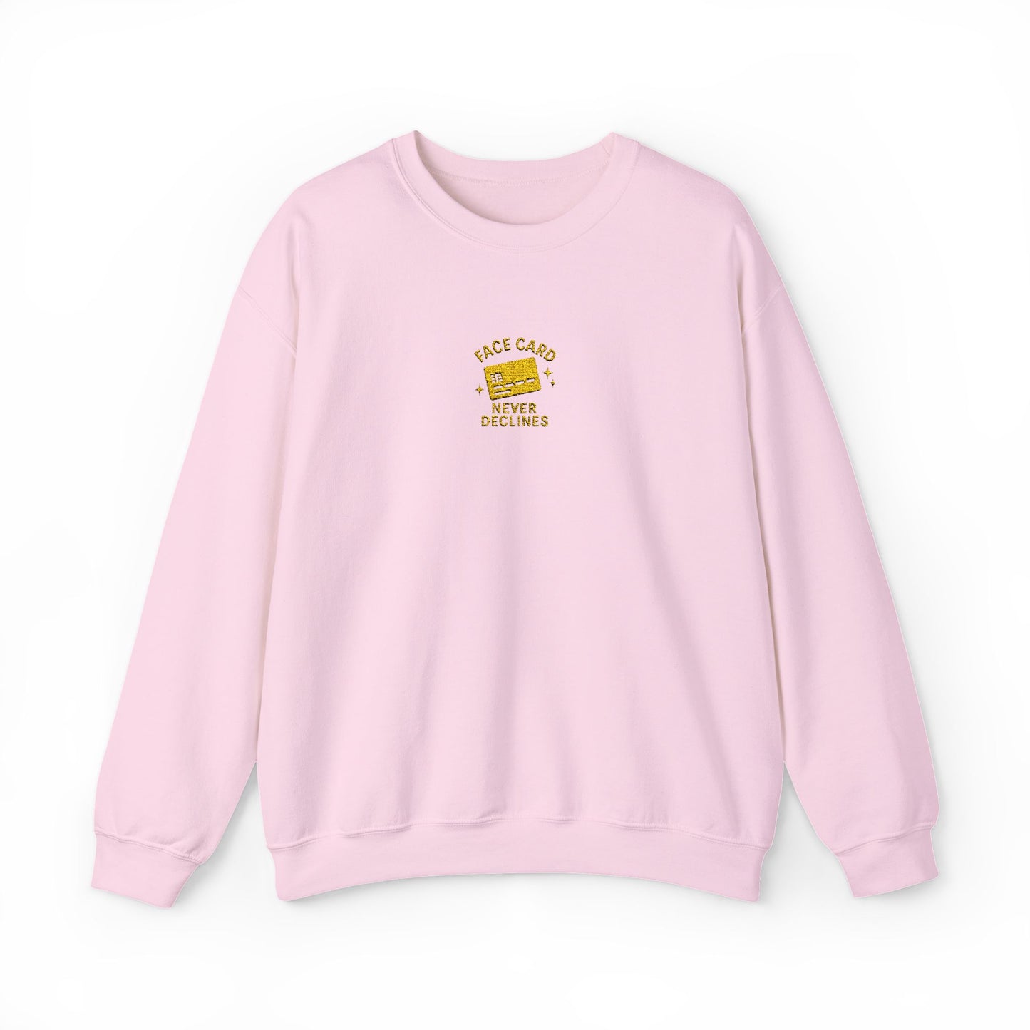 Face Card Never Declines Embroidered Crewneck Sweatshirt