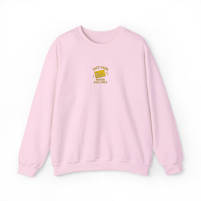 Face Card Never Declines Embroidered Crewneck Sweatshirt