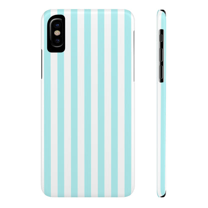 Blue Striped Summer Slim iPhone Case