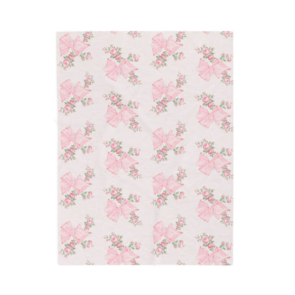 Rosa Beaux Pink Velveteen Plush Blanket