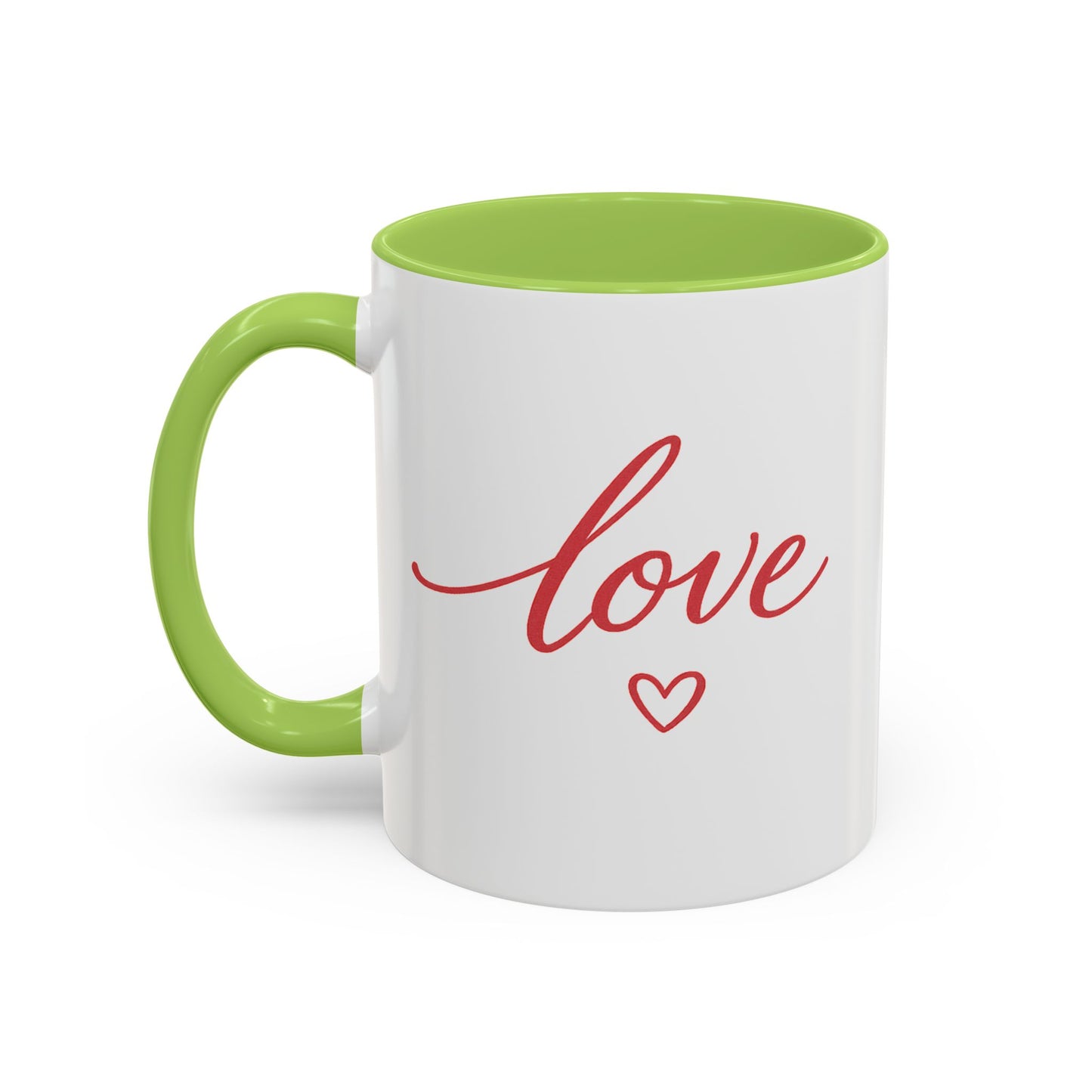 Love Script Accent Coffee Mug – Romantic Heart 11/15oz
