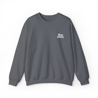 Boy Mom Retro Embroidered Crewneck Sweatshirt