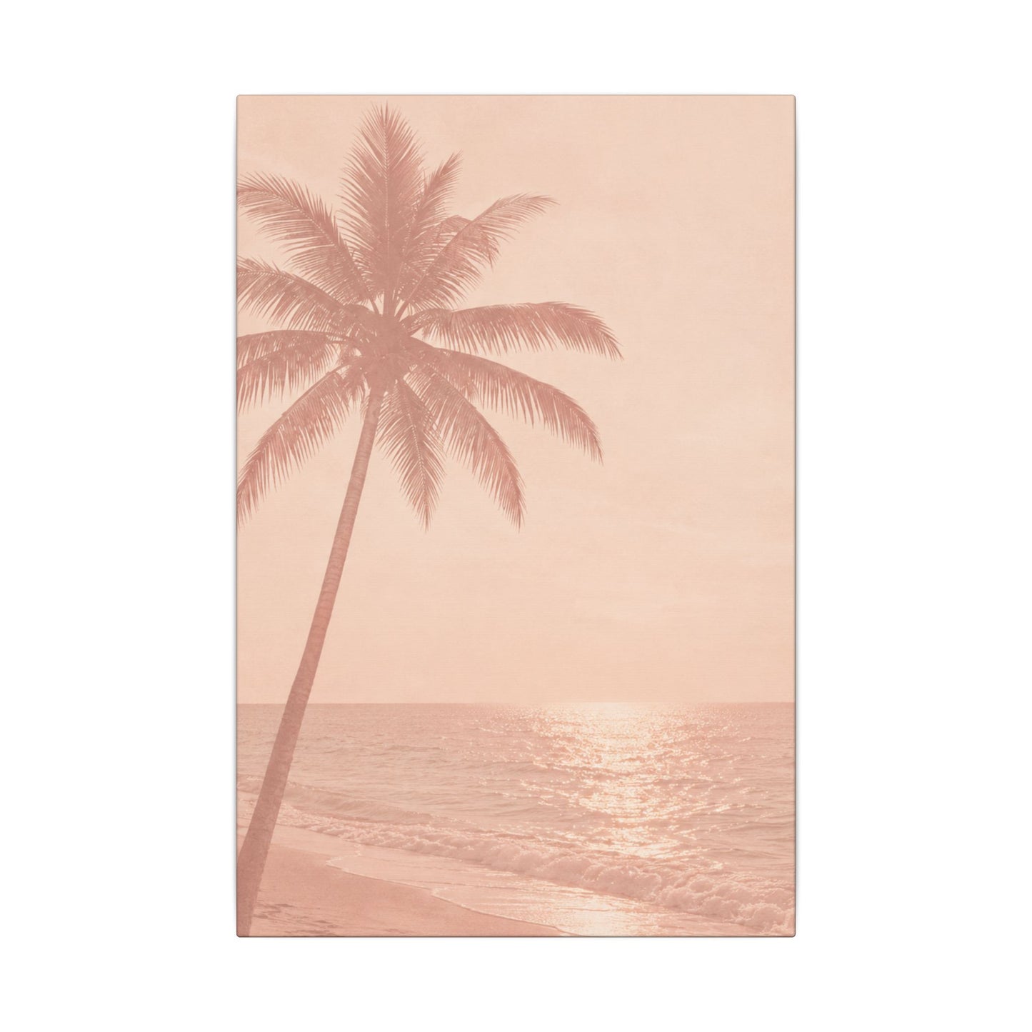 Blush Palm Beach — Matte Stretched Canvas Wall Art