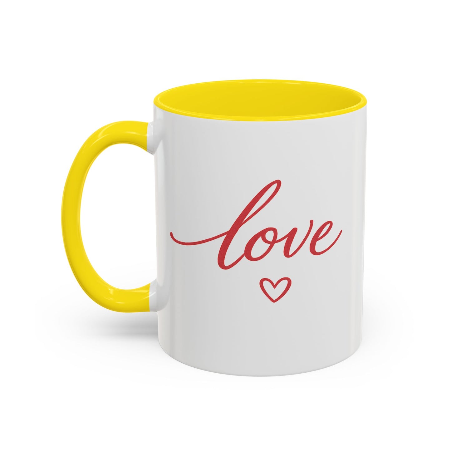 Love Script Accent Coffee Mug – Romantic Heart 11/15oz