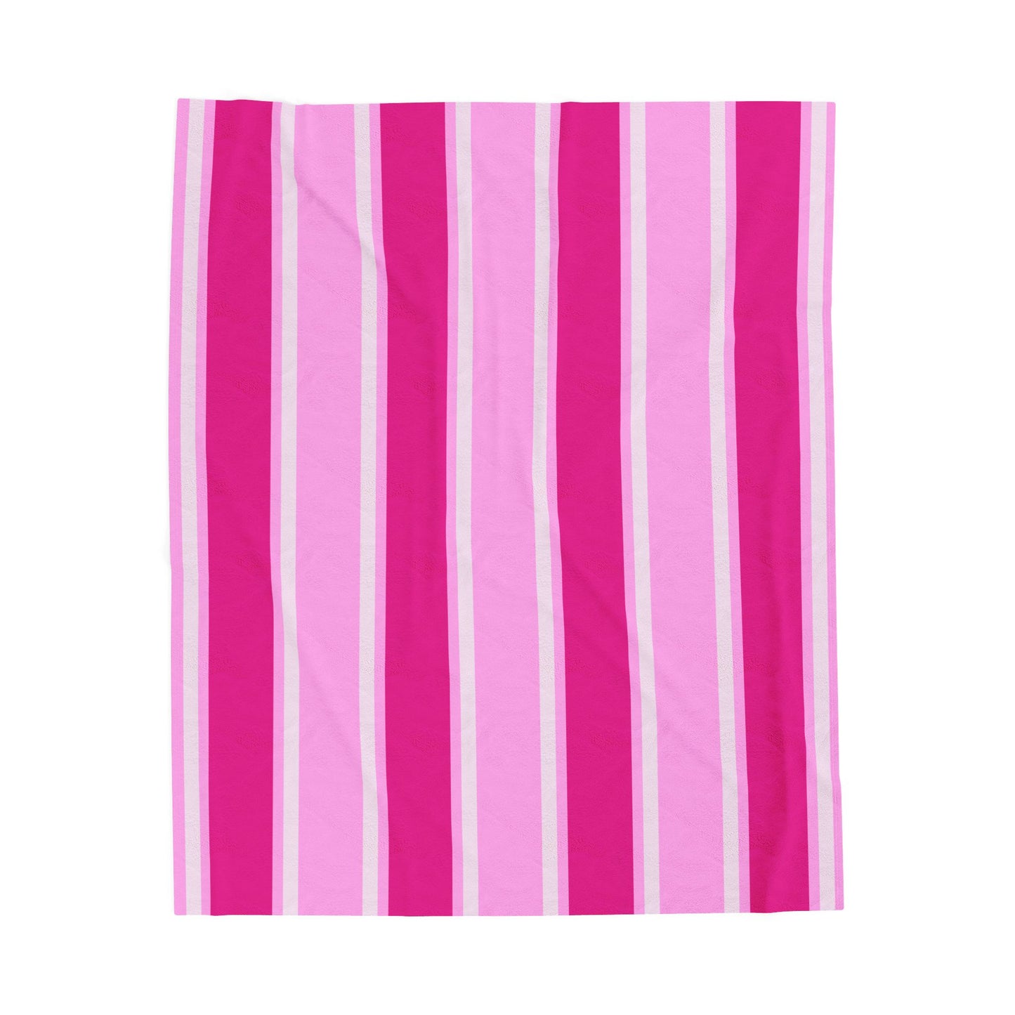 Think Pink Striped Velveteen Plush Blanket
