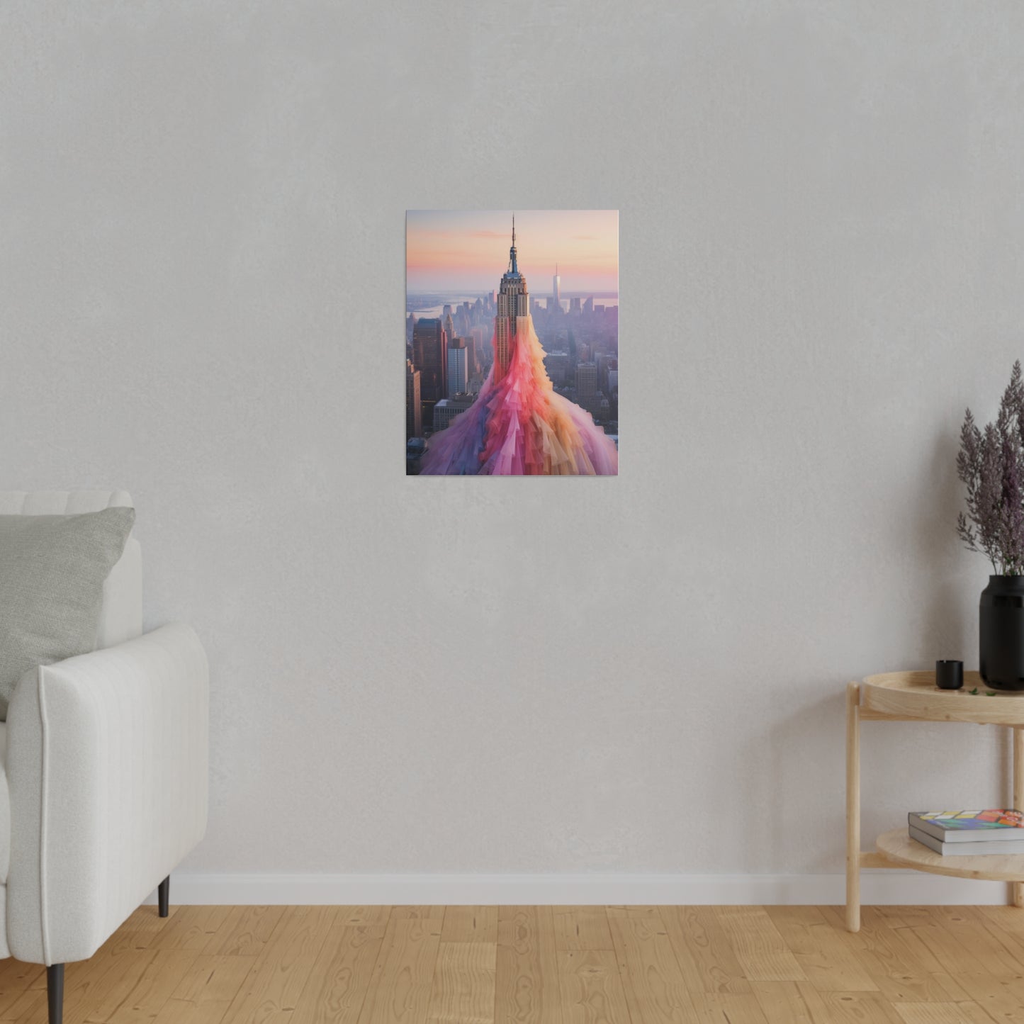 Pastel Empire State Matte Canvas, Stretched