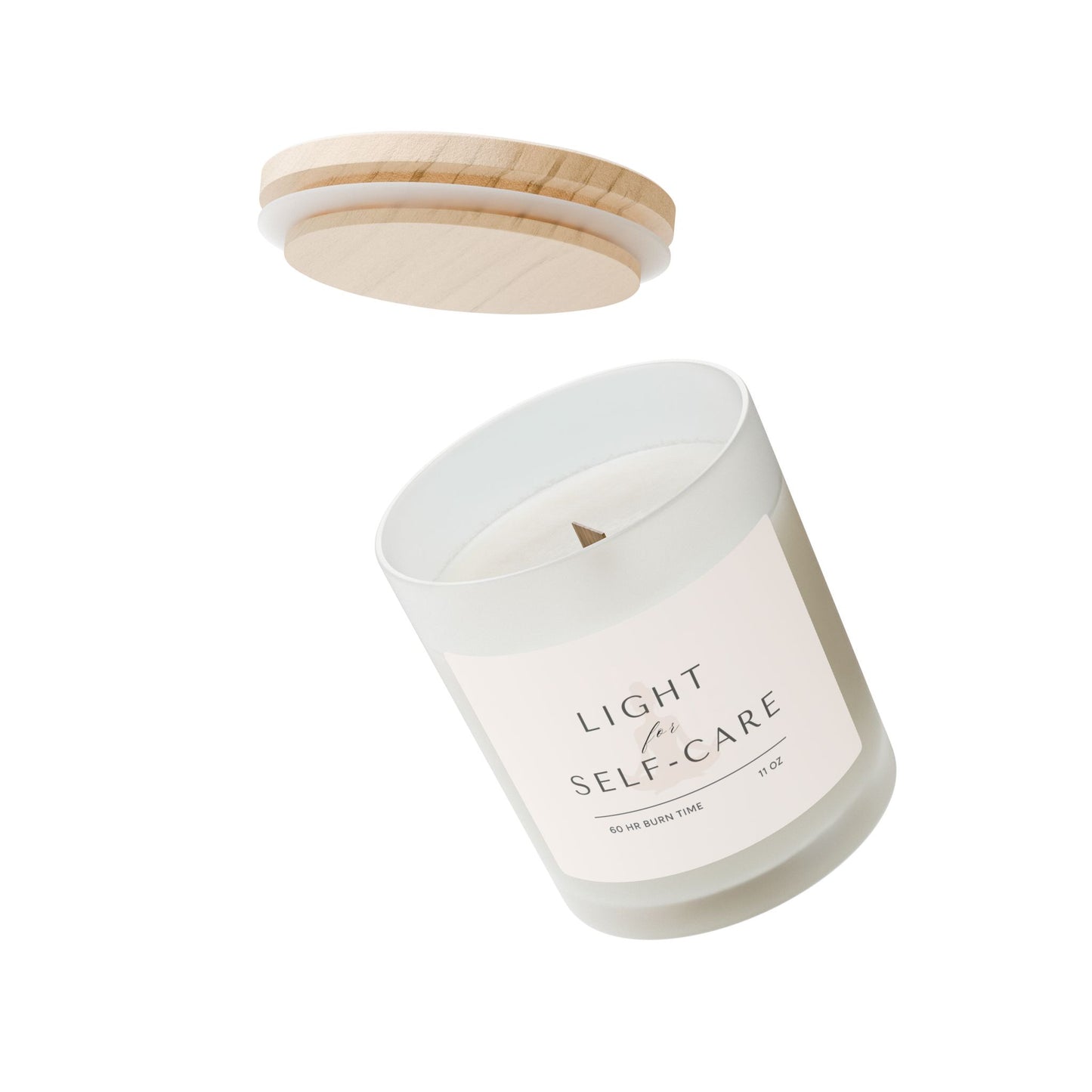Light for Self-Care Frosted Glass Woodwick Candle