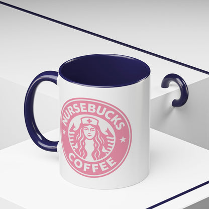 Nursebucks Coffee Pink Accent Mug (11, 15 oz)