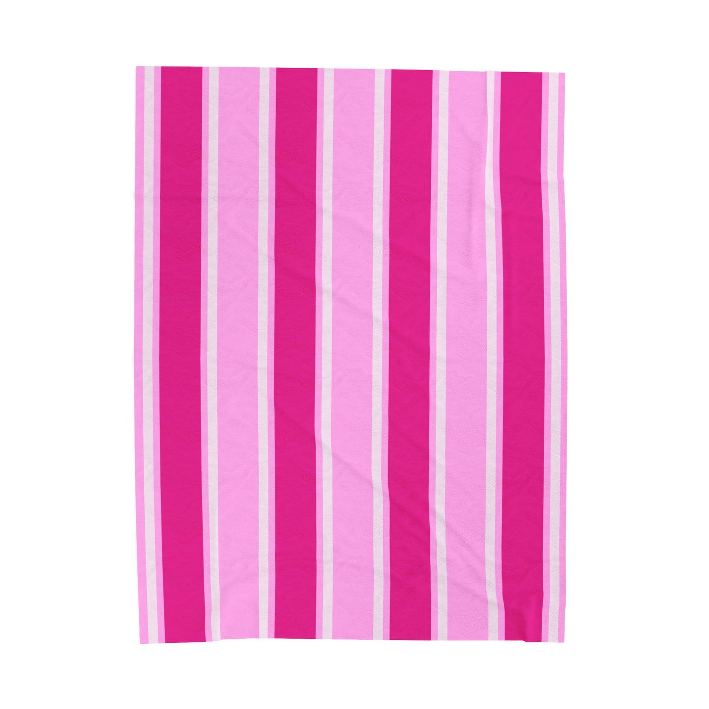 Think Pink Striped Velveteen Plush Blanket