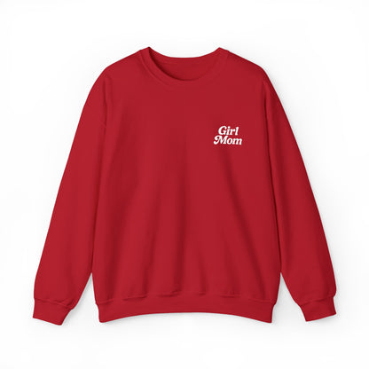 Girl Mom Retro Embroidered Crewneck Sweatshirt