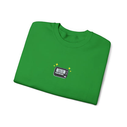 Call Me Beep Me Pager Embroidered Crewneck Sweatshirt