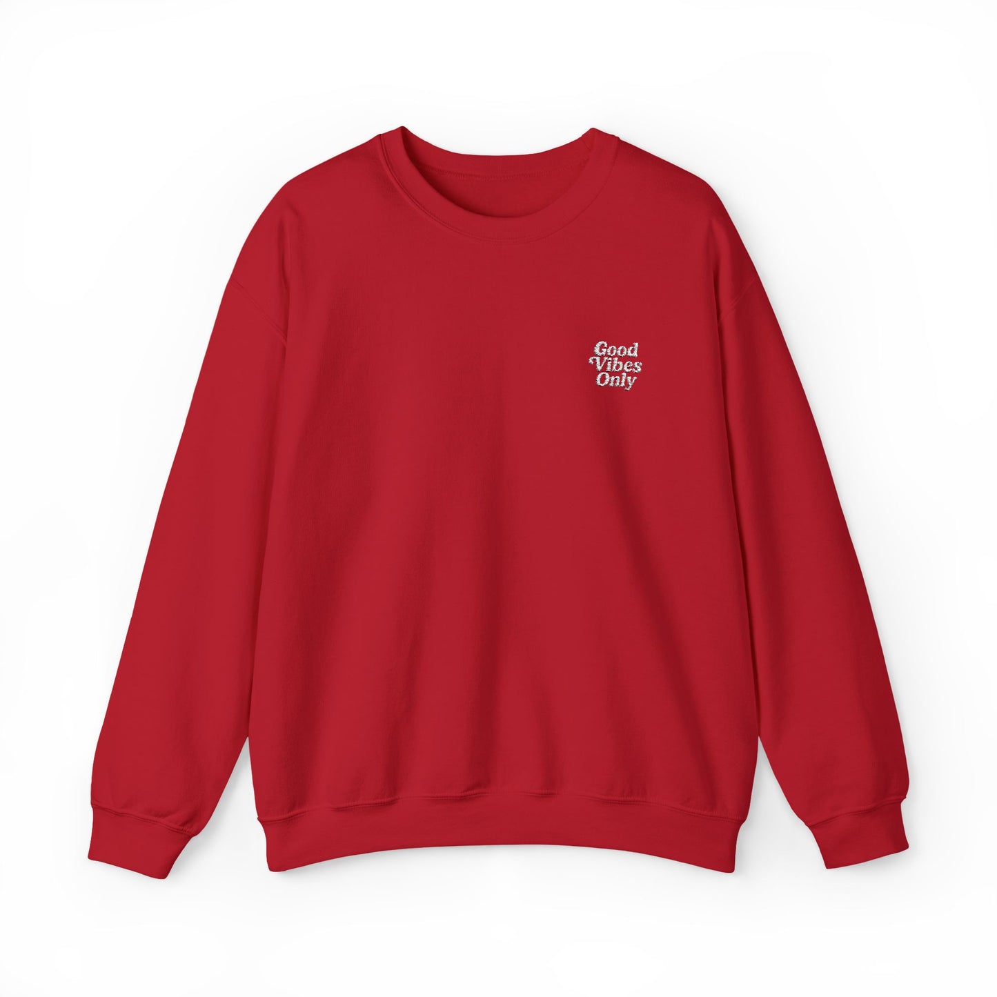 Good Vibes Only Retro Embroidered Crewneck Sweatshirt