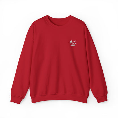 Good Vibes Only Retro Embroidered Crewneck Sweatshirt